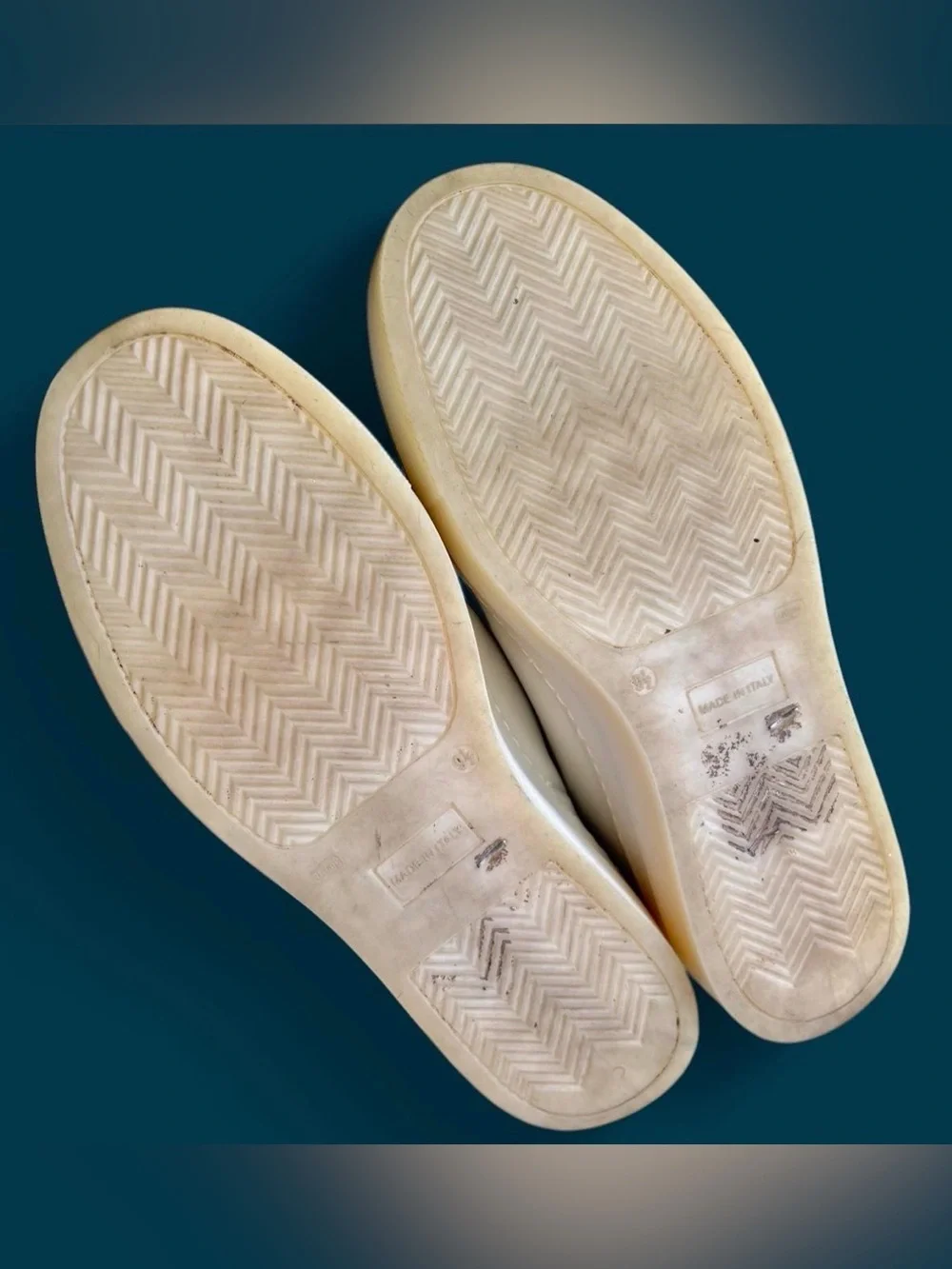 Valentino Cream Leather Platform Sneaker